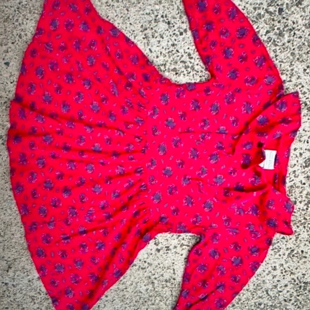 Vintage Laura Ashley month we Child Red floral collared dress